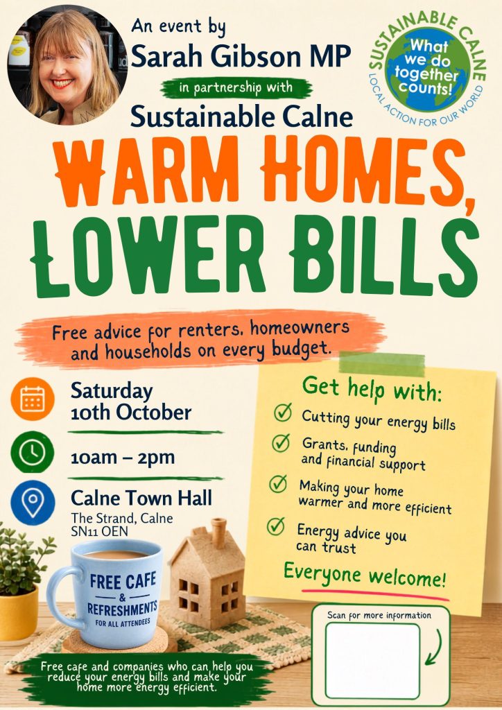 Warm Homes, Lower Bills - an event on Saturday 10th October 2026